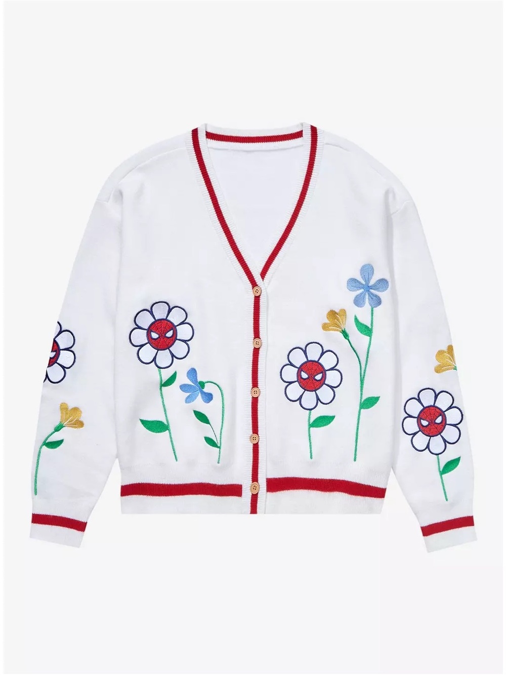 Marvel Spider-Man Flower Women's Knit Cardigan